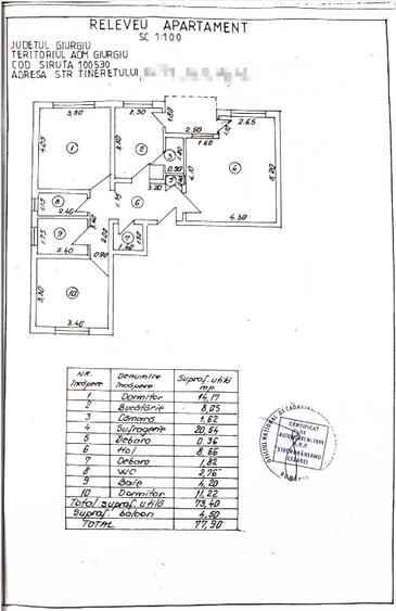 Apartament cu 3 camere decomandat, mobilat în Tineretului