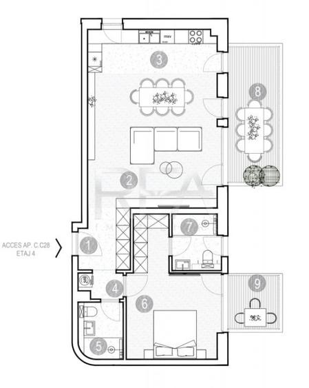 Apartament cu 2 camere semidecomandat în Grivița