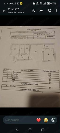 Apartament cu 3 camere semidecomandat în Central