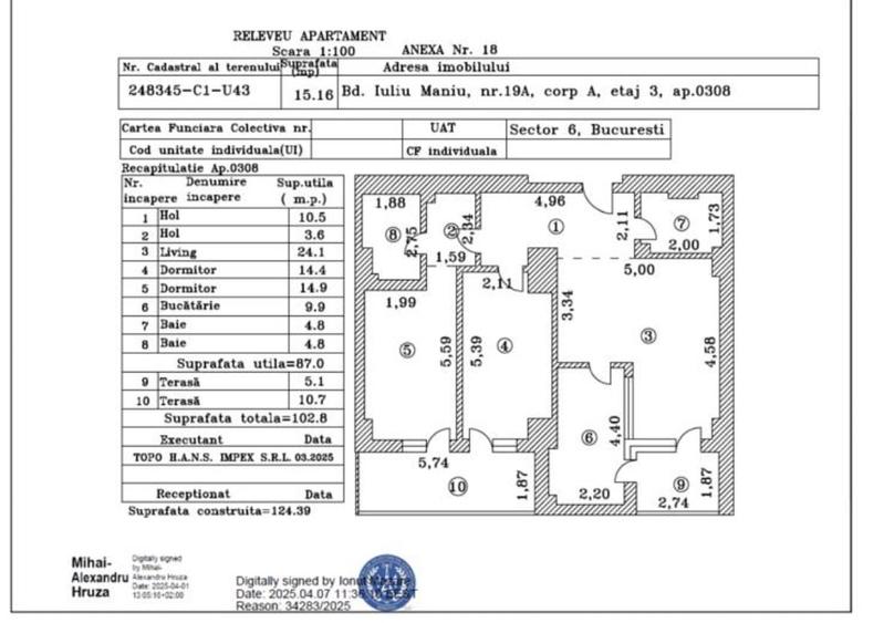 Apartament cu 3 camere decomandat în Lujerului