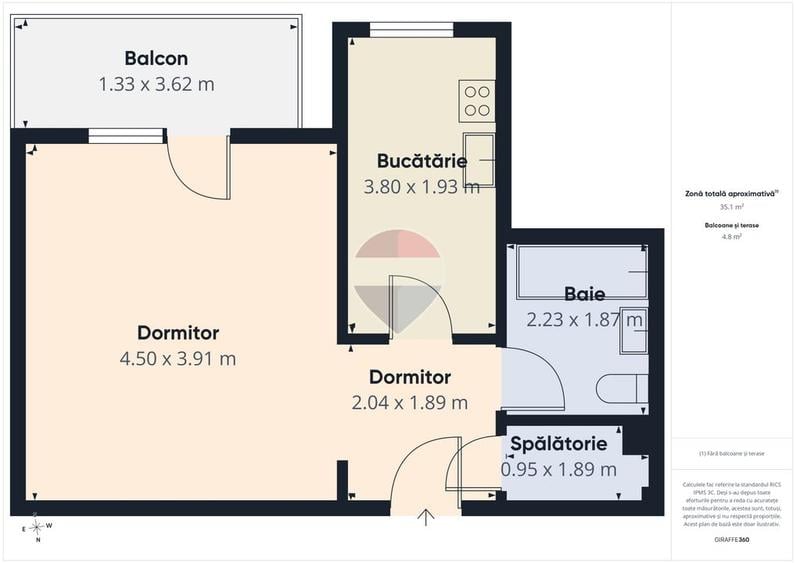 Garsonieră decomandată, balcon și centrală | Confort Park | etaj 11 - 9