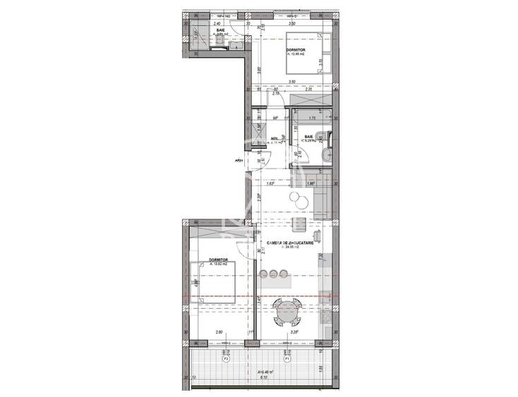 Apartament cu 3 camere în Vest