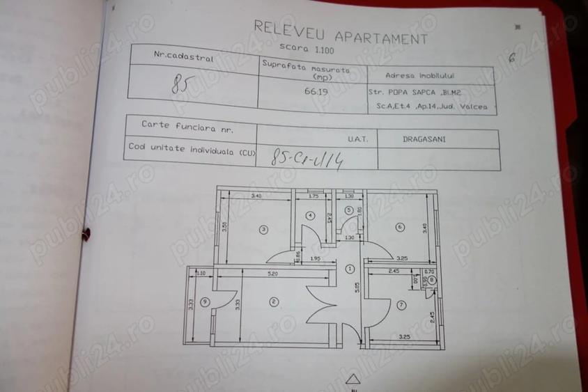 Apartament 3 camere, 2 bai, decomandat, central, langa piata Strada Popa Sapca - 9