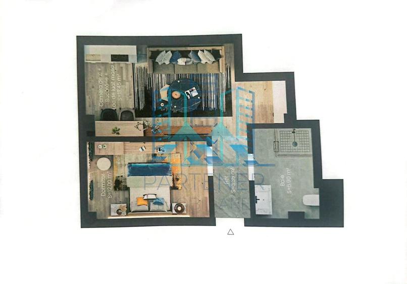 Apartament cu 2 camere în Valea Lupului