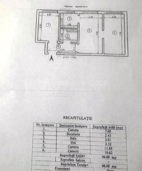 Apartament cu 3 camere în Tătărași