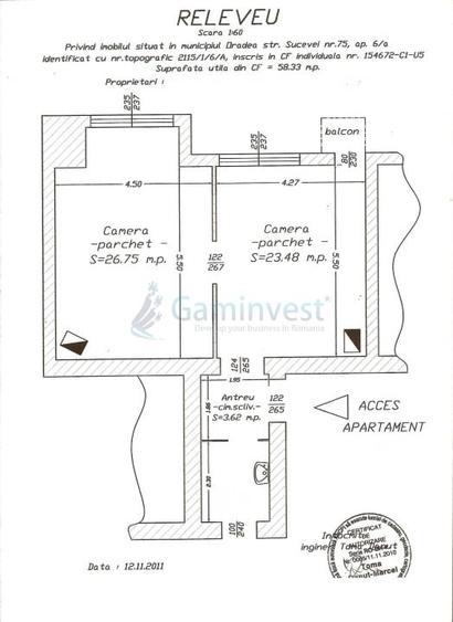 Apartament cu 2 camere semidecomandat în Central