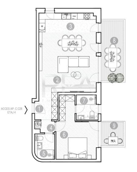 Apartament cu 2 camere semidecomandat în Grivița