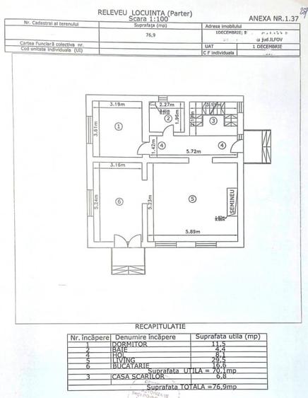 Casă individuală cu 4 camere cu Teren 450 Mp în 1 Decembrie