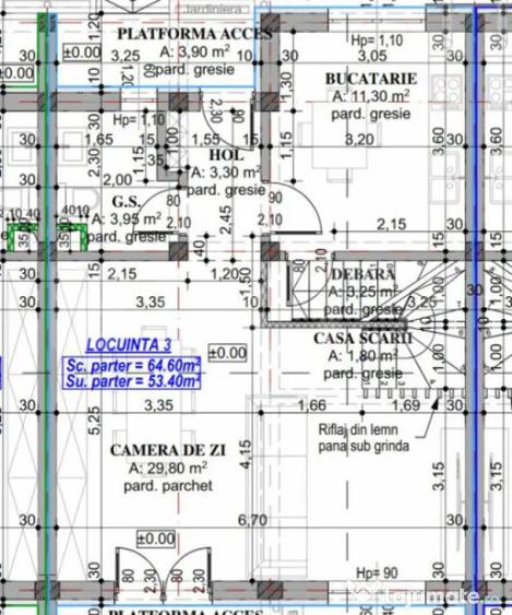 Casă cu 3 camere cu Teren 100 Mp în Central