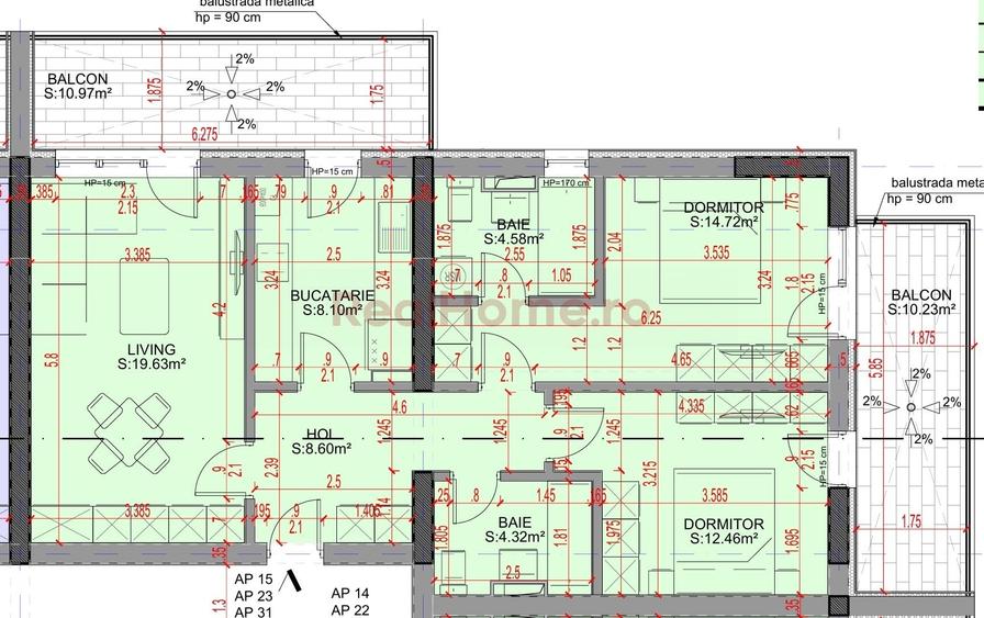 Apartament cu 3 camere decomandat în Theodor Pallady
