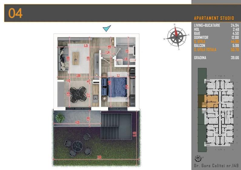 2 camere cu gradina de 40 mp, Acte gata, pregatit de mutare Pallady - 1
