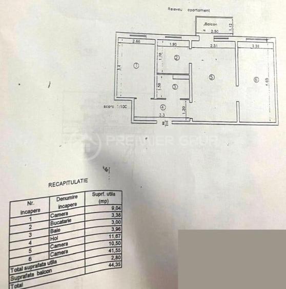 Apartament cu 3 camere în Tătărași