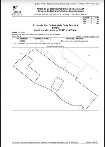 Casă individuală cu 4 camere cu Teren 1121 Mp în Aiudul de Sus