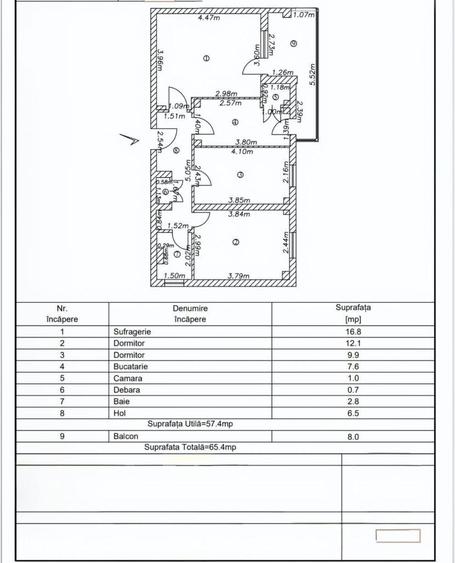 Apartament cu 3 camere decomandat în Micro 39