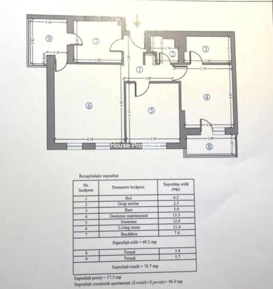 Apartament cu 3 camere în Pipera