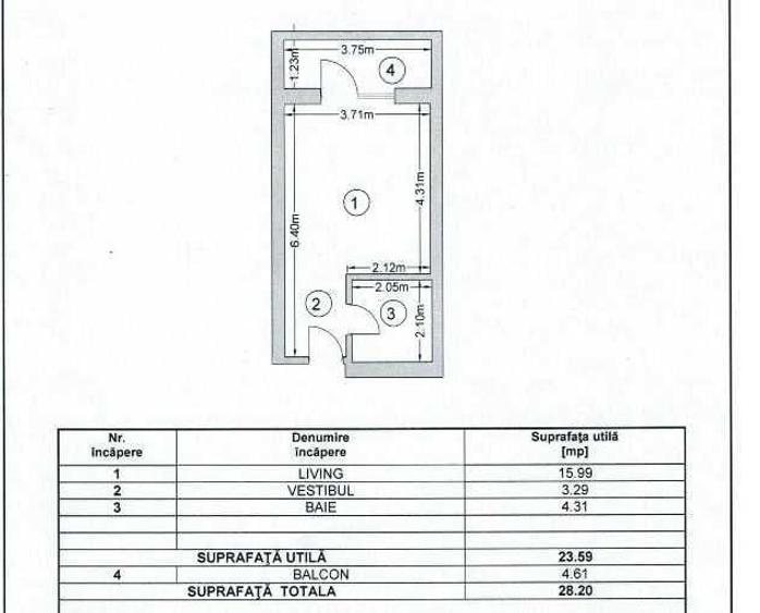 Apartament cu 2 camere în 23 August