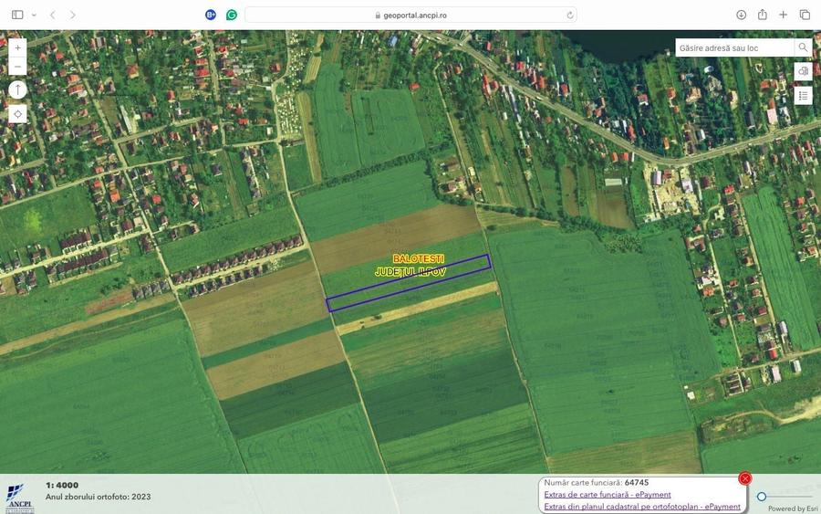 Teren Construcții intravilan de 7458 mp, în Balotești