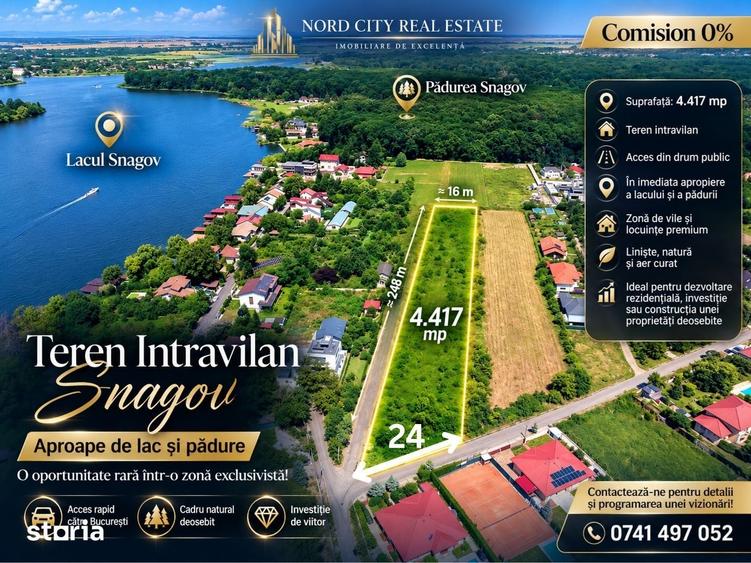 Teren de 4417 mp, în Snagov