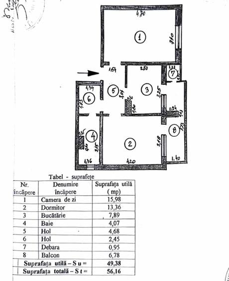 Apartament cu 2 camere decomandat în Mazepa 2