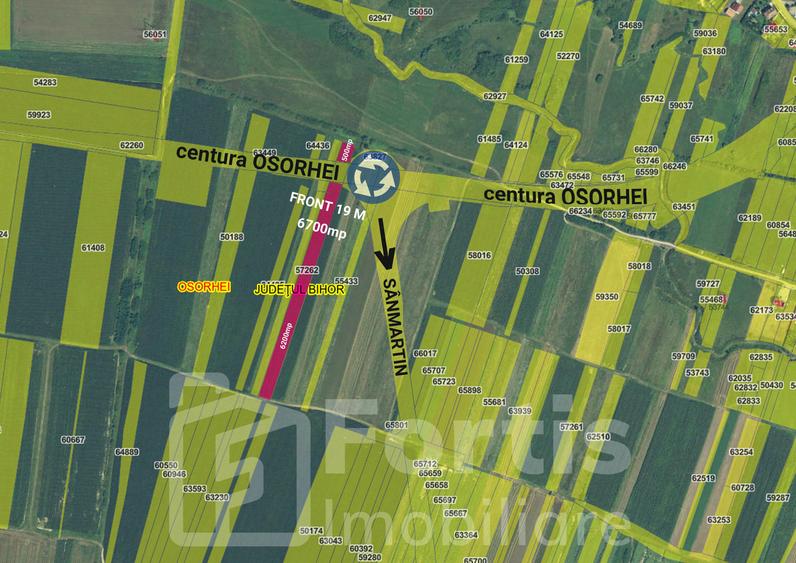 Teren agricol intravilan de 6700 mp, în Oșorhei