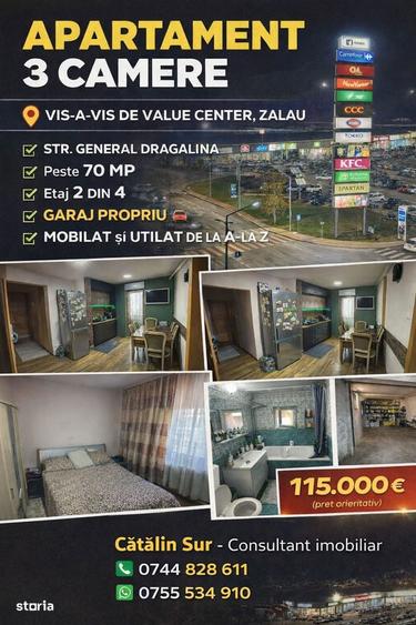 Apartament 3 camere de vanzare Zalau vis-a-vis de Value Center - 6