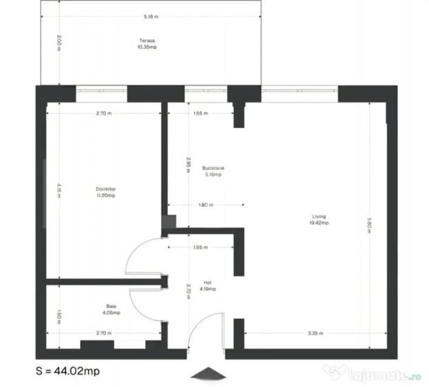 Apartament cu 2 camere semidecomandat în Ghirodei