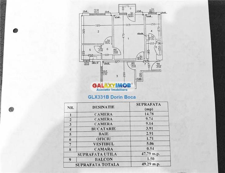 Apartament cu 3 camere semidecomandat în Tei