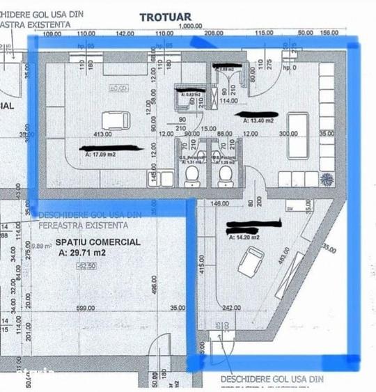 Spațiu comercial, de 55 mp, în Central