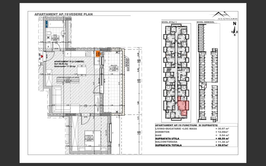 Apartament cu 2 camere semidecomandat în Florești — fotografia 1