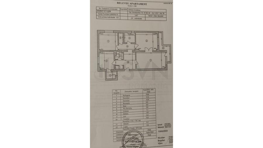 Apartament cu 3 camere decomandat în Dorobanți