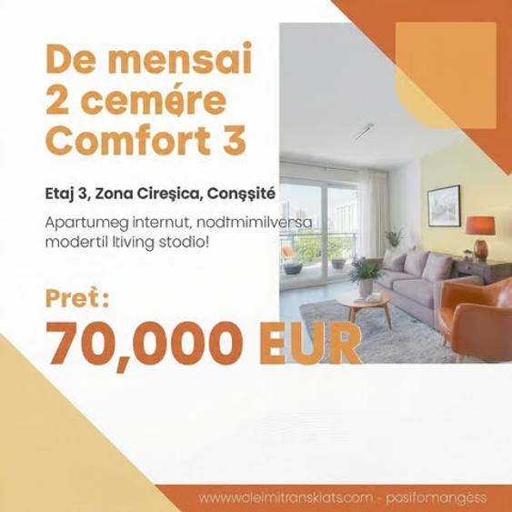Apartament cu 2 camere semidecomandat în Tomis Nord