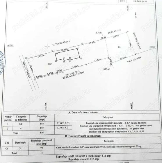 Casă cu 2 camere cu Teren 616 Mp în Drăgășani