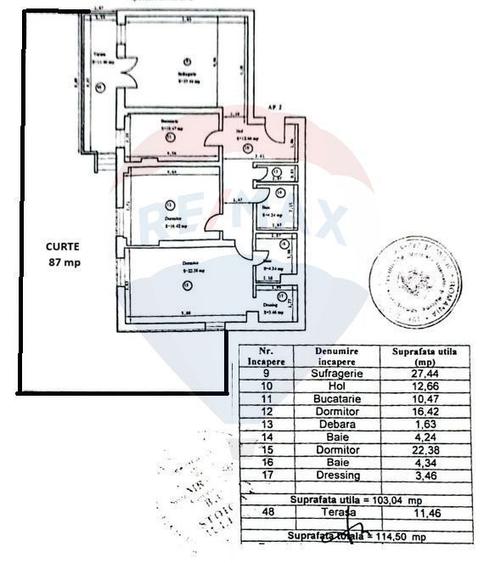 Apartament cu 3 camere, mobilat în Eminescu
