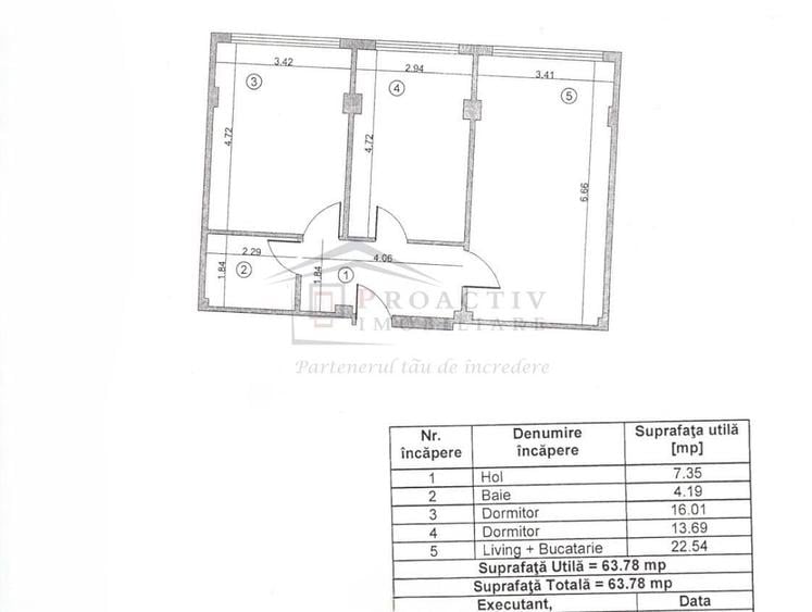 Apartament cu 3 camere decomandat în Burdujeni