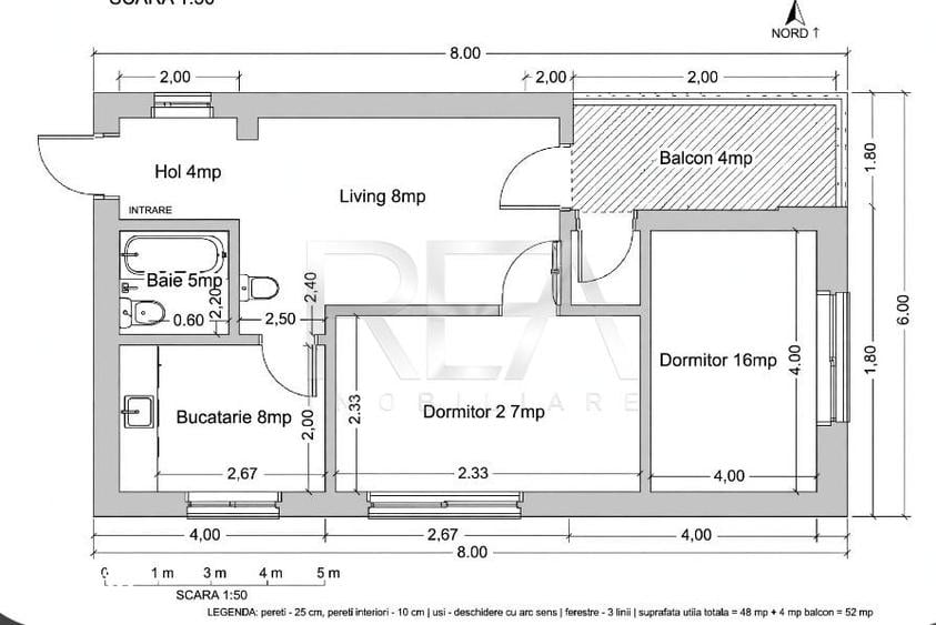 Apartament cu 3 camere în Giurgiului