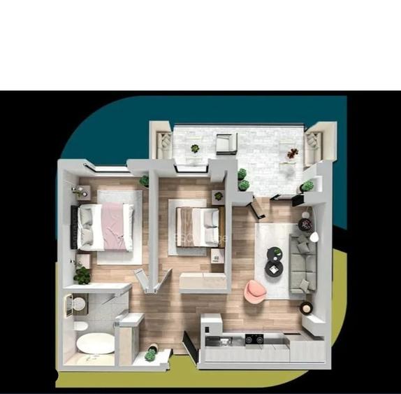 ESQ Village 3 Galata, apartament cu 3 camere, TIP 1, etaj 1 sau 2 - 15