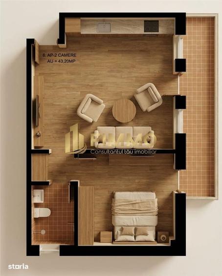 Apartament cu 2 camere în Burdujeni