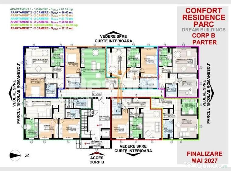 Apartament cu 2 camere decomandat în Central