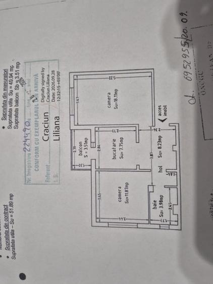 Apartament cu 2 camere decomandat în Central
