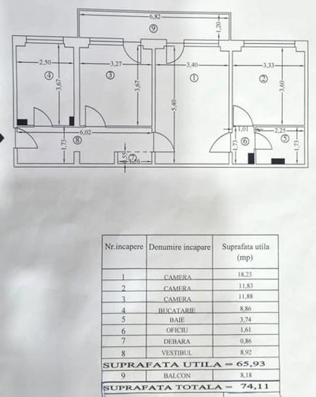 Apartament cu 3 camere semidecomandat în Lacul Tei