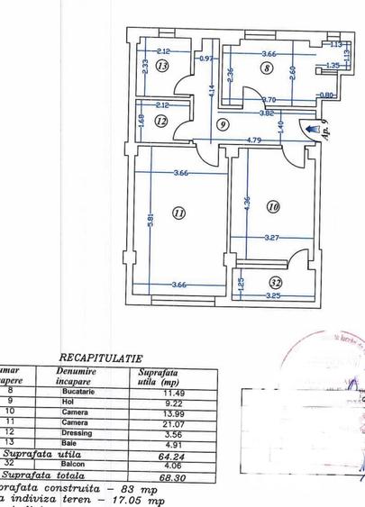 Apartament cu 2 camere decomandat, mobilat în 13 Septembrie