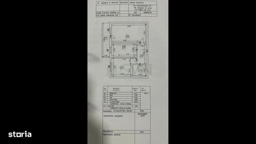 Apartament cu 2 camere în Dobroești