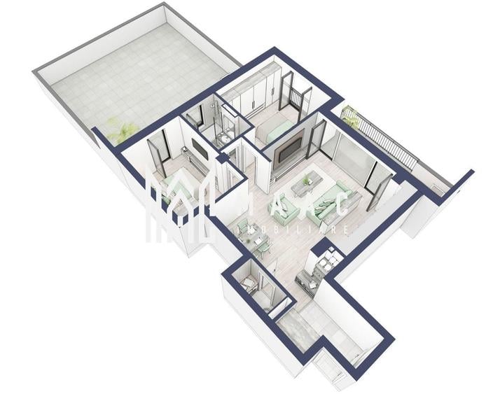 Apartament cu 3 camere în Turnișor