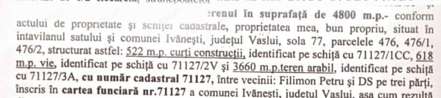 Teren de 4800 mp, în Ivănești