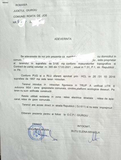 Teren de 3700 mp, în Sadina