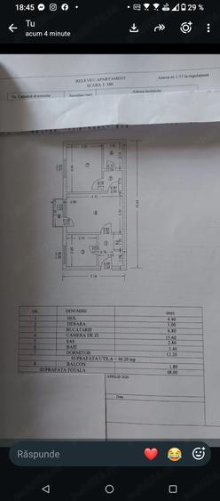 Apartament cu 2 camere semidecomandat în Cina