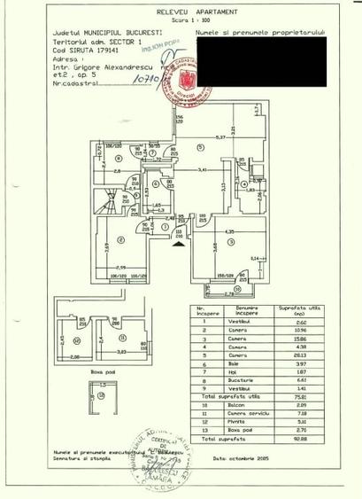Apartament cu 3 camere semidecomandat, mobilat în Dorobanți