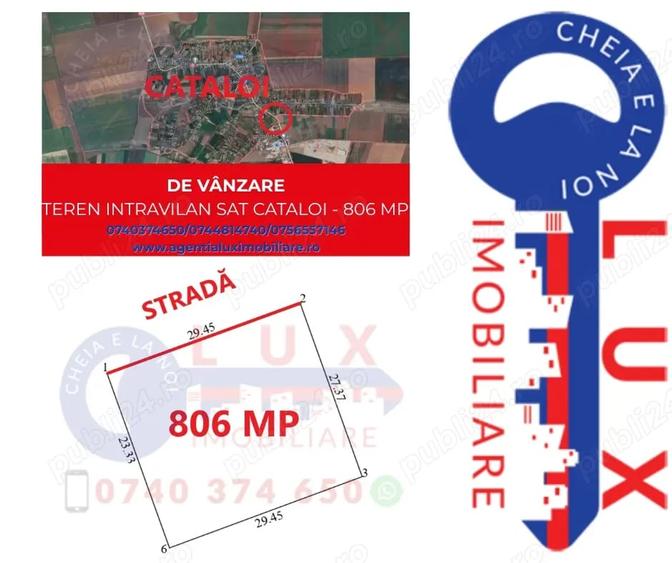 Teren de 806 mp, în Cataloi
