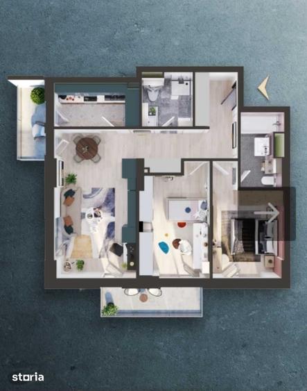 Apartament cu 3 camere în Iris