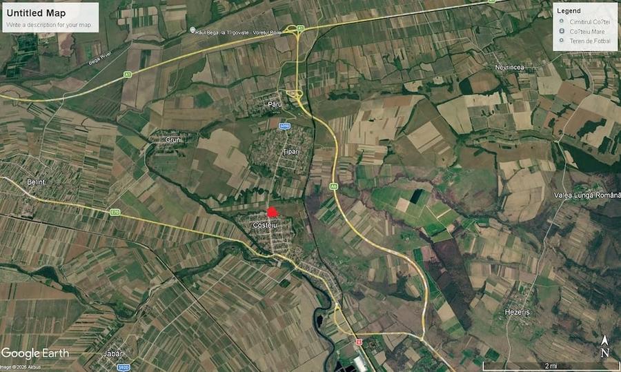 Teren de vanzare, Costeiu, jud Timis - 2